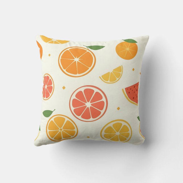 Coussin Art de fruits citriques lumineux (Verso)