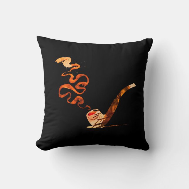 Coussin Art de fumer la pipe (Chaud : Noir) (Recto)