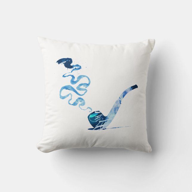 Coussin Art de fumer la pipe (Cool: White) (Recto)