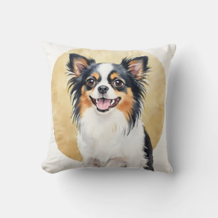 Coussin Art de Keeshond aquarelle spirale éclatante