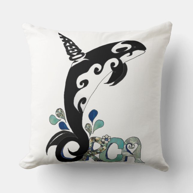 Coussin Art de la liberté des orques (Recto)