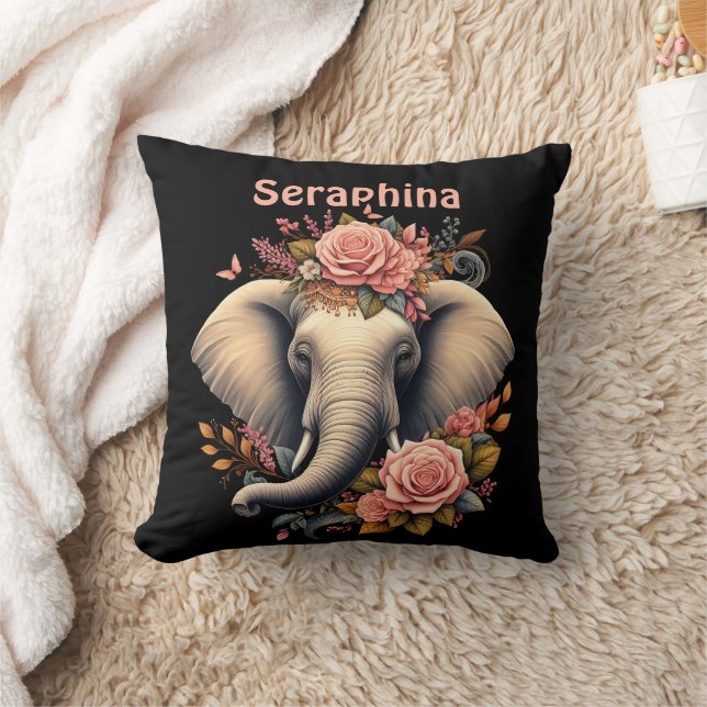 Coussin Art de l'éléphant de l'aube fleuri (Couverture)