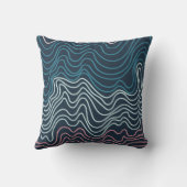 Coussin Art de lignes ondulées abstraites (Verso)