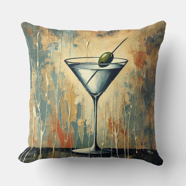 Coussin Art de Martini en Médias Mixtes du Milieu du Siècl (Recto)