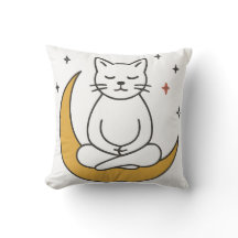 Art de méditation de chat lune zen
