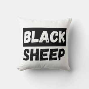 Coussin Art de mode de rue rebelle audacieux mouton noir e