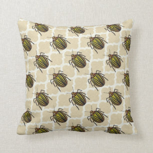Coussin Art de motif de scarabée de pomme de terre