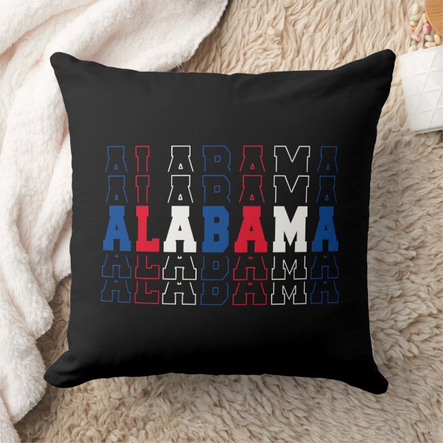 Coussin Art de mots empilés de l'Alabama (Couverture)