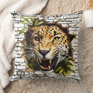 Coussin Art de mur de léopard 3D – Safari réaliste