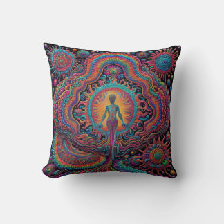 Coussin Art de naissance psychédélique