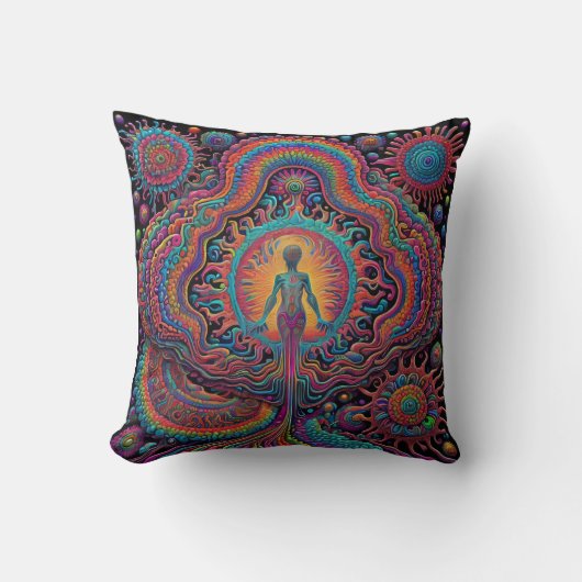 Coussin Art de naissance psychédélique (Recto)