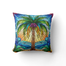 Art de palmier de style vitrail