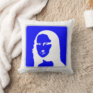 Coussin Art de panneau routier informatif Mona Lisa