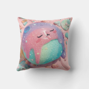 Coussin Art de personnage de bonbon Kawaii Pastel Drip