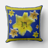 Coussin Art de photo macro de fleur de lys jaune minimalis (Verso)