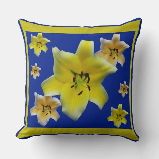 Coussin Art de photo macro de fleur de lys jaune minimalis (Recto)