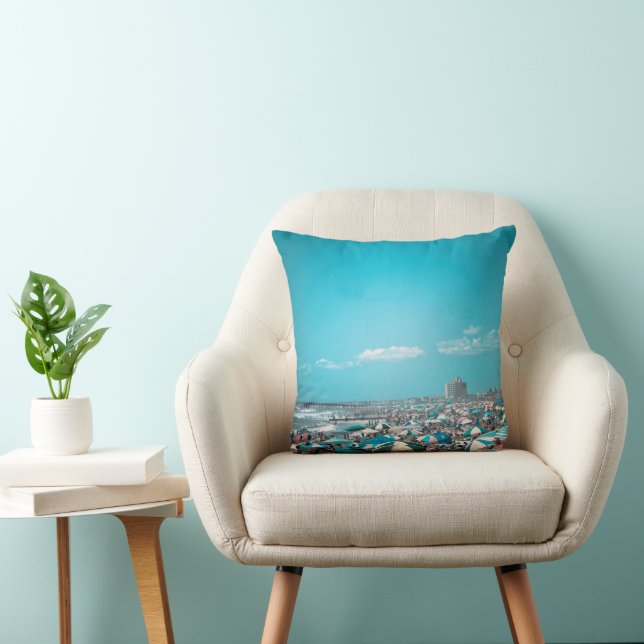 Coussin Art de plage côtière du New Jersey (Chaise)