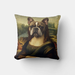 Coussin Art de pug inspiré du portrait de la Renaissance