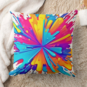 Coussin Art de rafale de couleur radiale