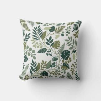 Coussin Art de silhouette botanique audacieuse de feuille