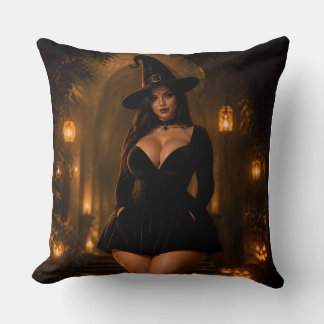 Coussin Art de sorcière d'Halloween effrayant
