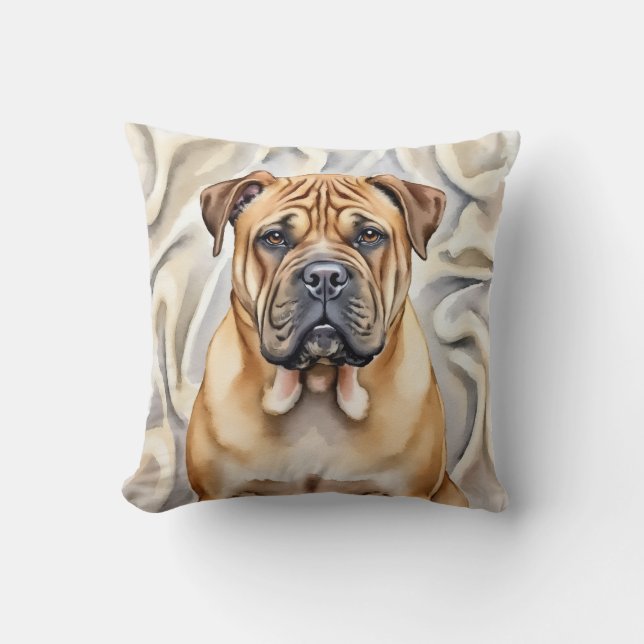 Coussin Art de texture pliée aquarelle Shar Pei (Recto)