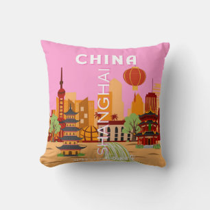 Coussin Art de voyage à Shanghai en Chine