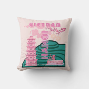 Coussin Art de voyage au Vietnam