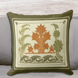 Coussin Art Déco Abstrait Beau Design Feuille