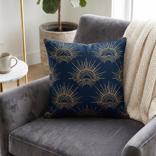 Coussin Art Déco Alabere Couronne Arc Bleu Minuit