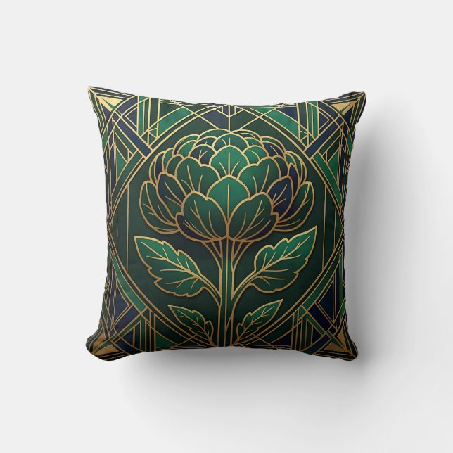 Coussin Art Déco Artichaut (Recto)