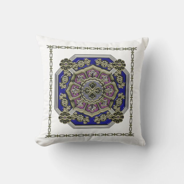 Coussin Art déco asiatique traditionnel bijoux (Recto)