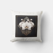 Coussin Art déco aux fleurs blanches (Recto)