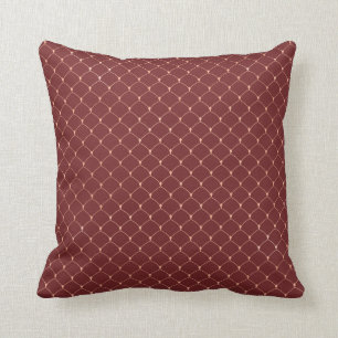 Coussin Art Déco Bourgogne Maroon Rose Gold Scales Sirène