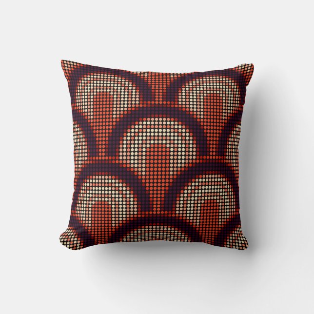Coussin Art Déco Cinquante ans Points Art rétro Abstrait (Recto)