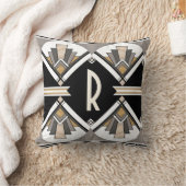 Coussin Art Déco Delight Motif Personnalisé Initial (Couverture)