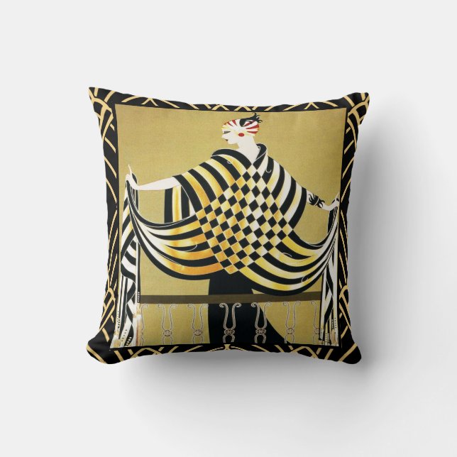 Coussin Art Déco ERTE Design Cushion (Recto)
