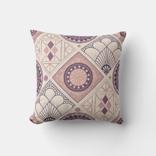 Coussin Art déco géométrique neutre
