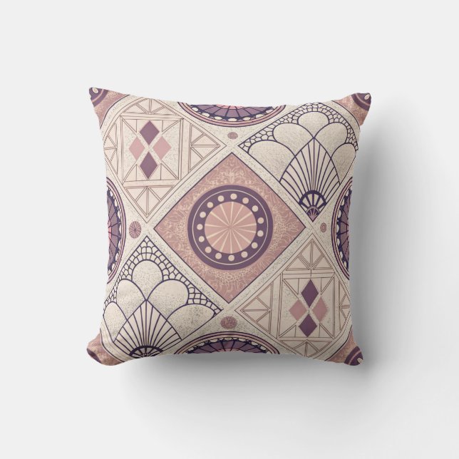 Coussin Art déco géométrique neutre (Recto)