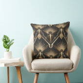 Coussin Art Deco Gold Sunburst Throw Pillow (Chaise)