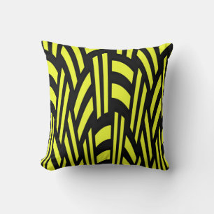 Coussin Art Déco jaune et noir