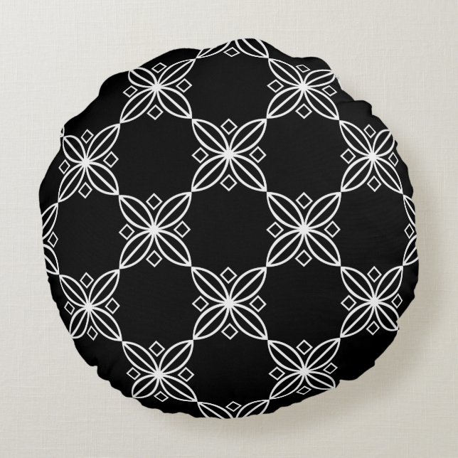 Coussin Art Déco Moderne Noir Et Blanc (Dos)