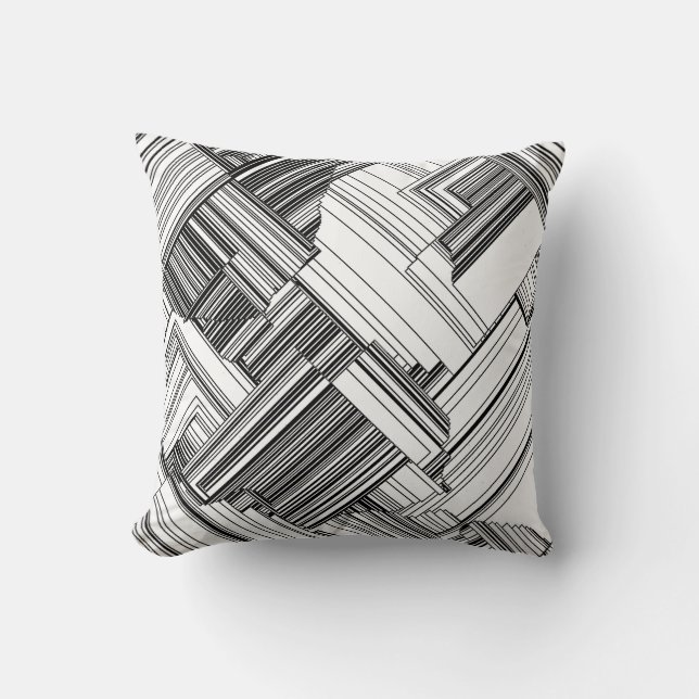 Coussin Art déco noir et blanc (Recto)