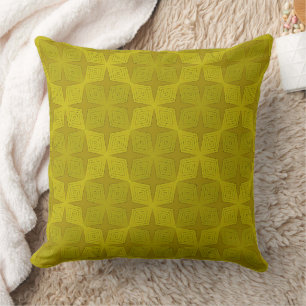 Coussin Art déco olive verte géométrique