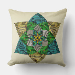 Coussin Art Déco Peacock Feather Inspiré Mandala