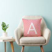 Coussin Art déco rose et or Monogramme Accent initial (Chaise)
