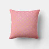 Coussin Art déco rose et or Monogramme Accent initial (Verso)