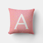 Coussin Art déco rose et or Monogramme Accent initial (Recto)