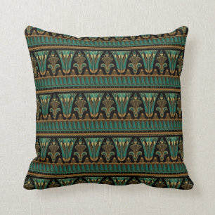 Coussin Art déco Turquoise et or