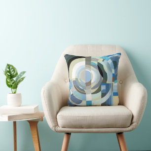 Coussin Art Déco Vintage Pochoir Jazz Formes Géométriques